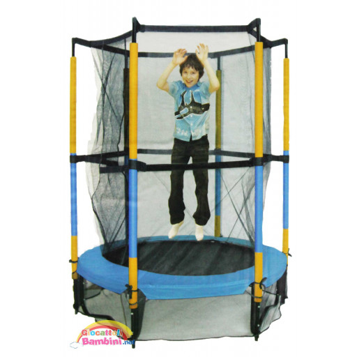 Trampolino con protezioni cm 140