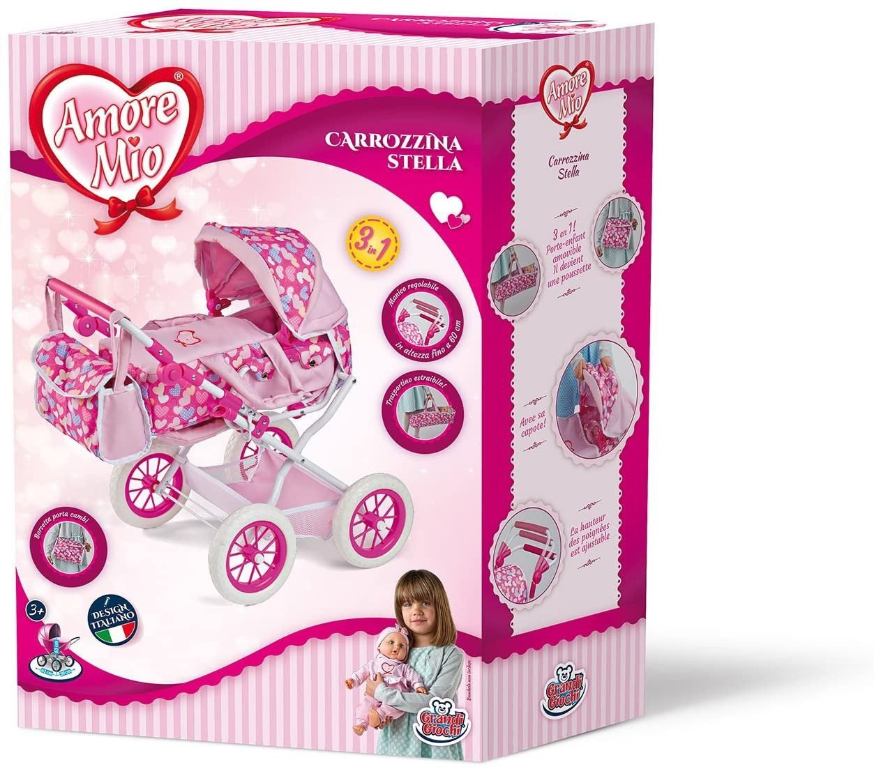 Pram Carrozzina Bambolotto Pram Carrozzina Bambola Amore Mio